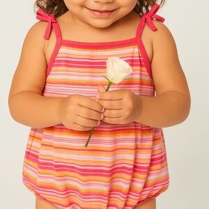 Circo Pink Stripe Summer Romper